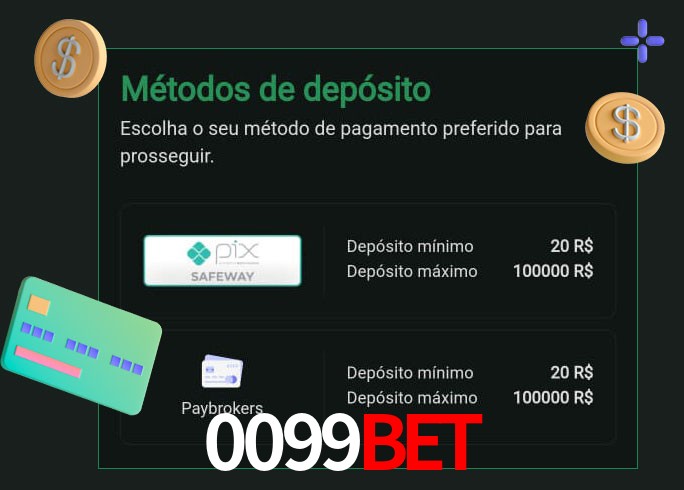 O cassino 0099Bet oferece uma grande variedade de métodos de pagamento